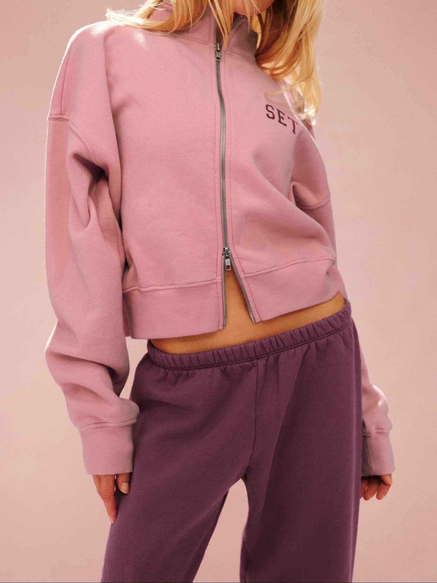 MIDWEIGHT SWEATS STAPLE STRAIGHT LEG SWEATPANTS - ROSEBUD