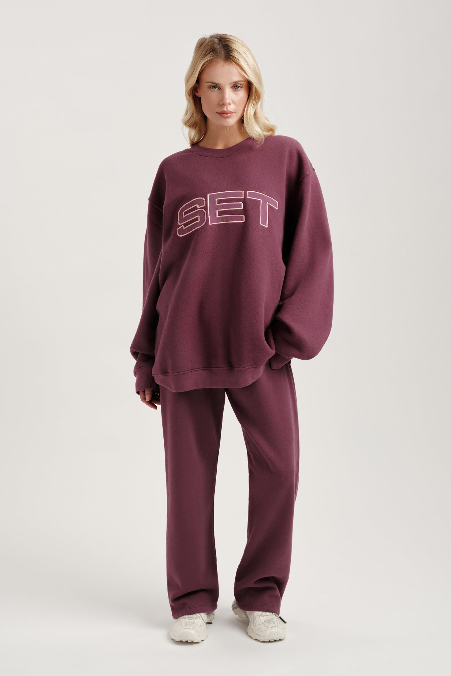 MIDWEIGHT SWEATS STAPLE STRAIGHT LEG SWEATPANTS - ROSEBUD