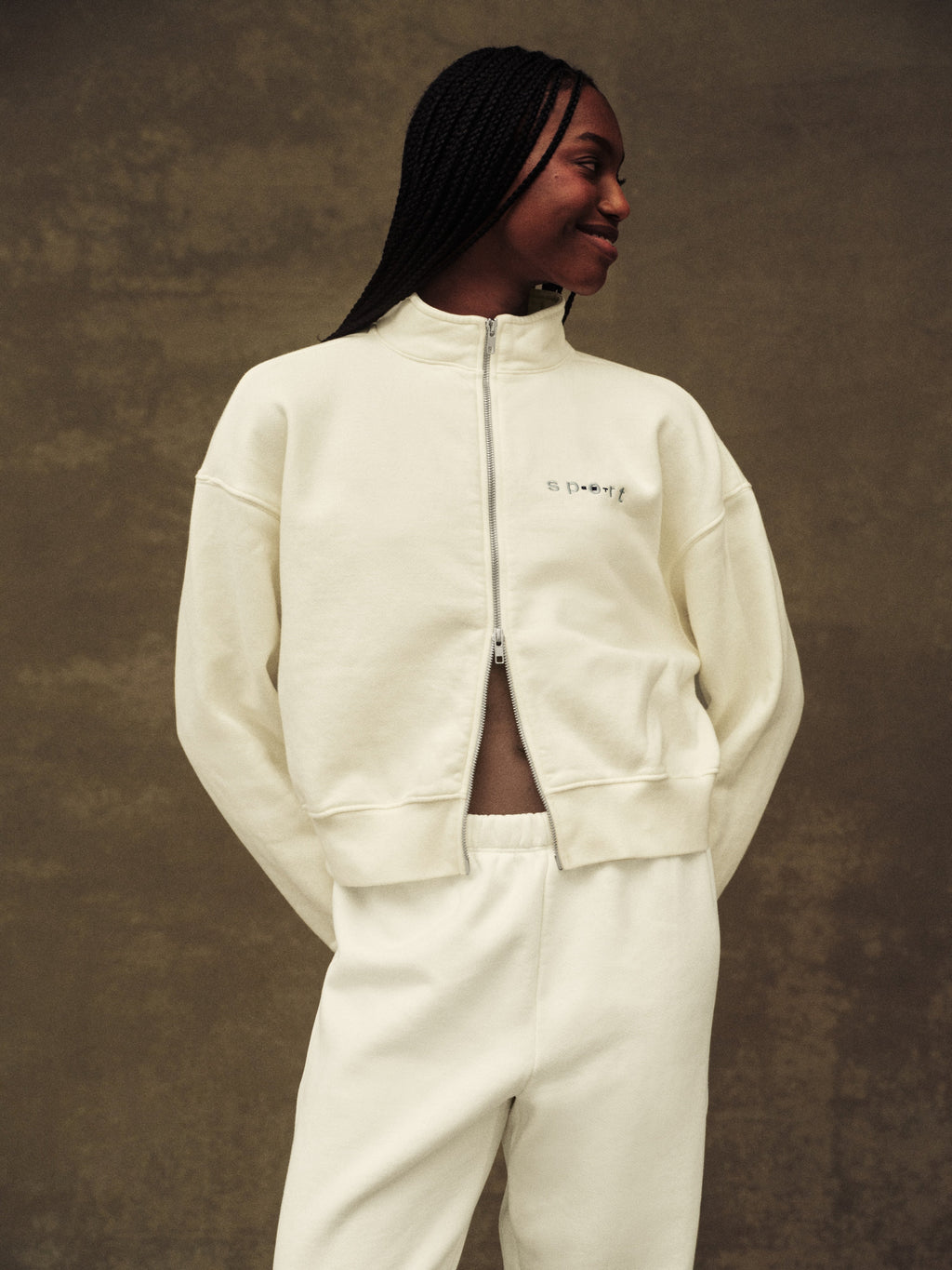 MIDWEIGHT SWEATS STAPLE SET FUNNEL ZIP - HAVEN