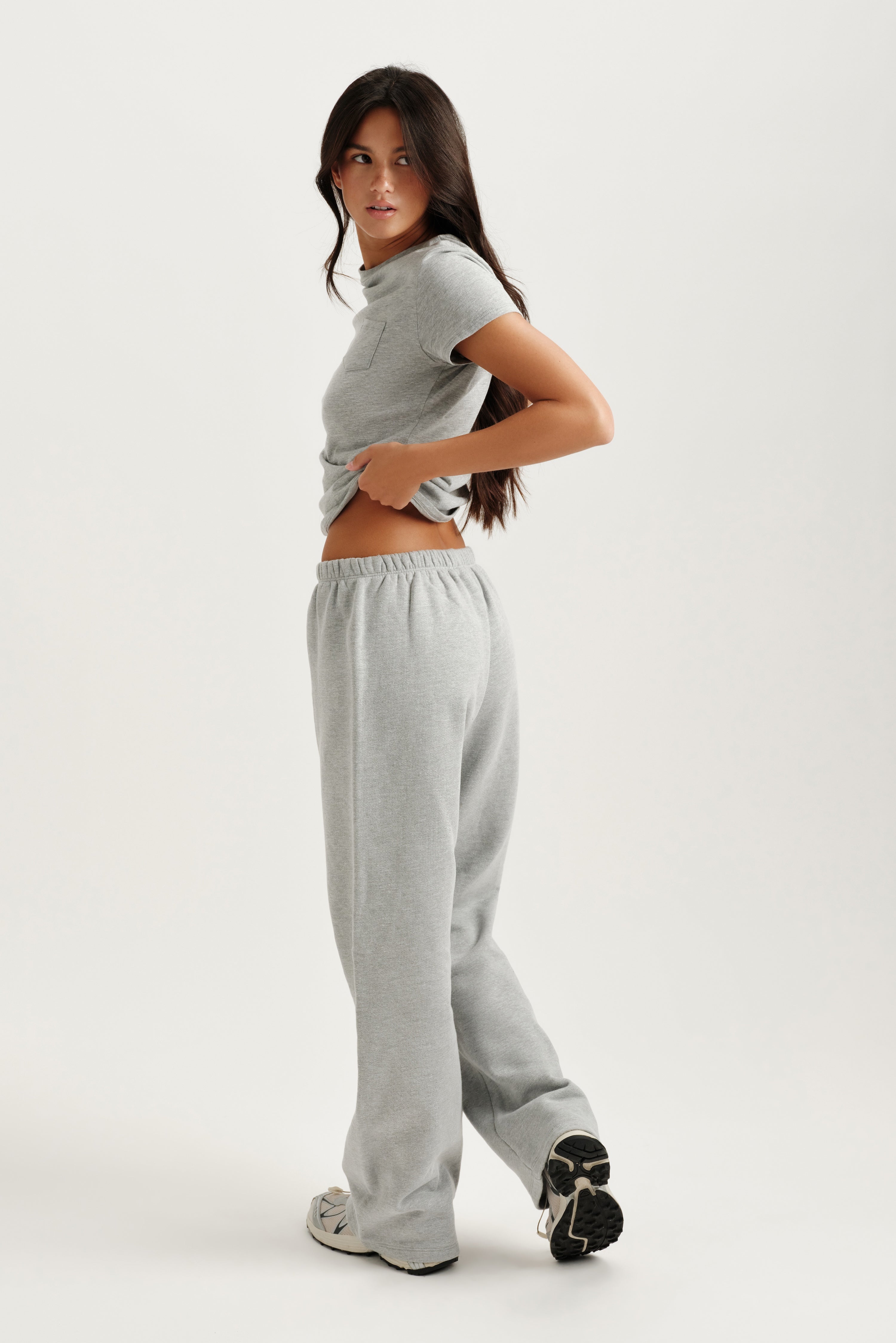 MIDWEIGHT SWEATS STAPLE STRAIGHT LEG SWEATPANTS - FOG HEATHER GREY