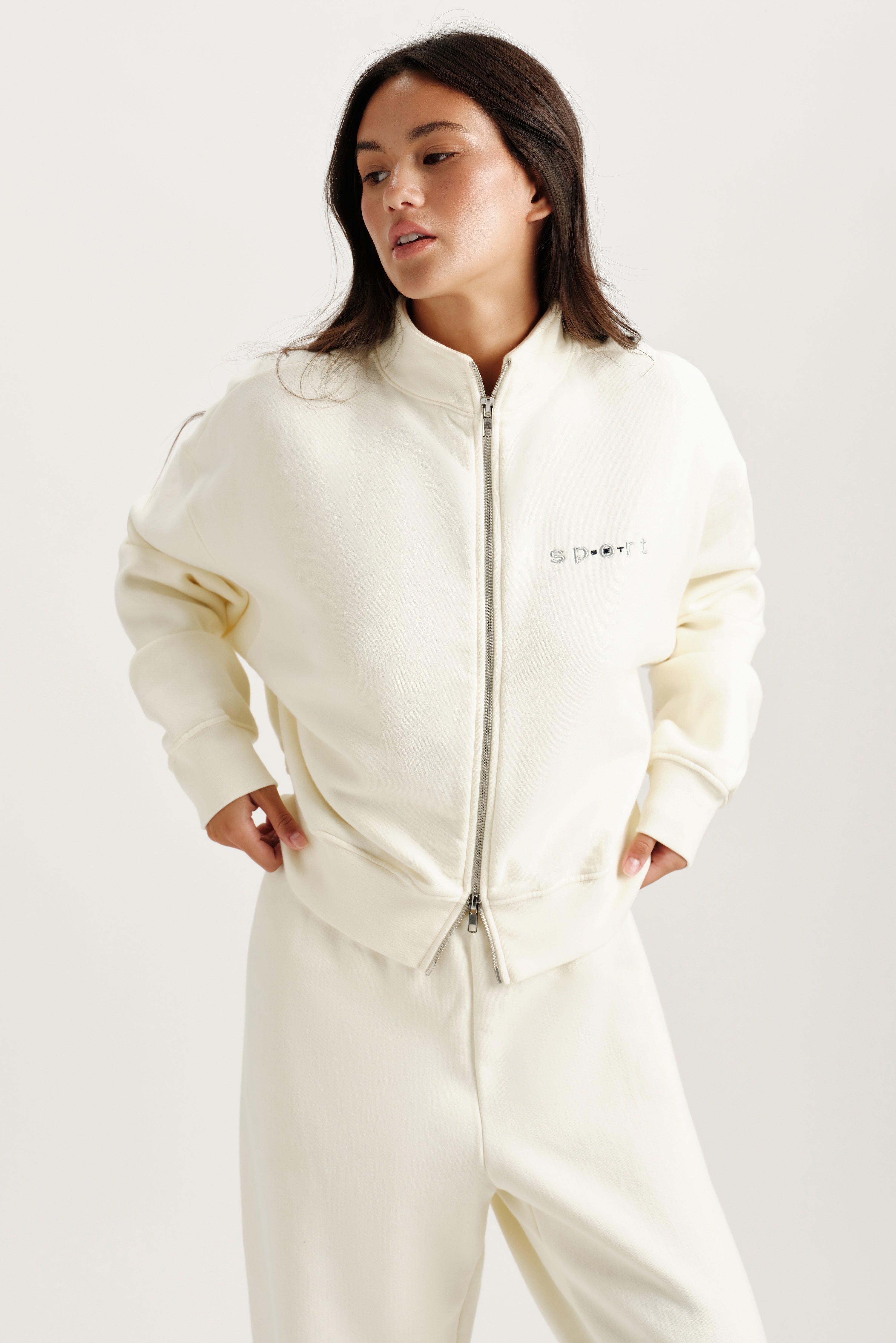 MIDWEIGHT SWEATS STAPLE SET FUNNEL ZIP - HAVEN