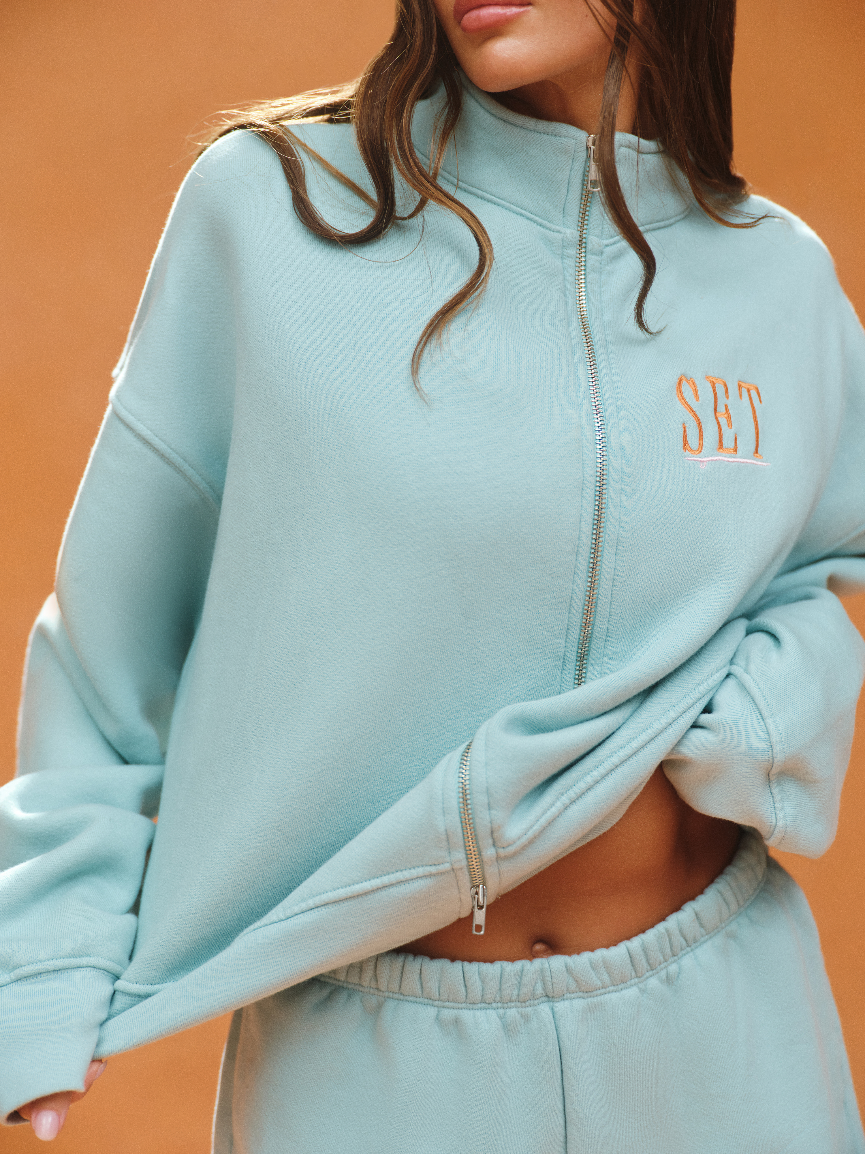 MIDWEIGHT SWEATS STAPLE SET RESORT FUNNEL ZIP - TROPICS
