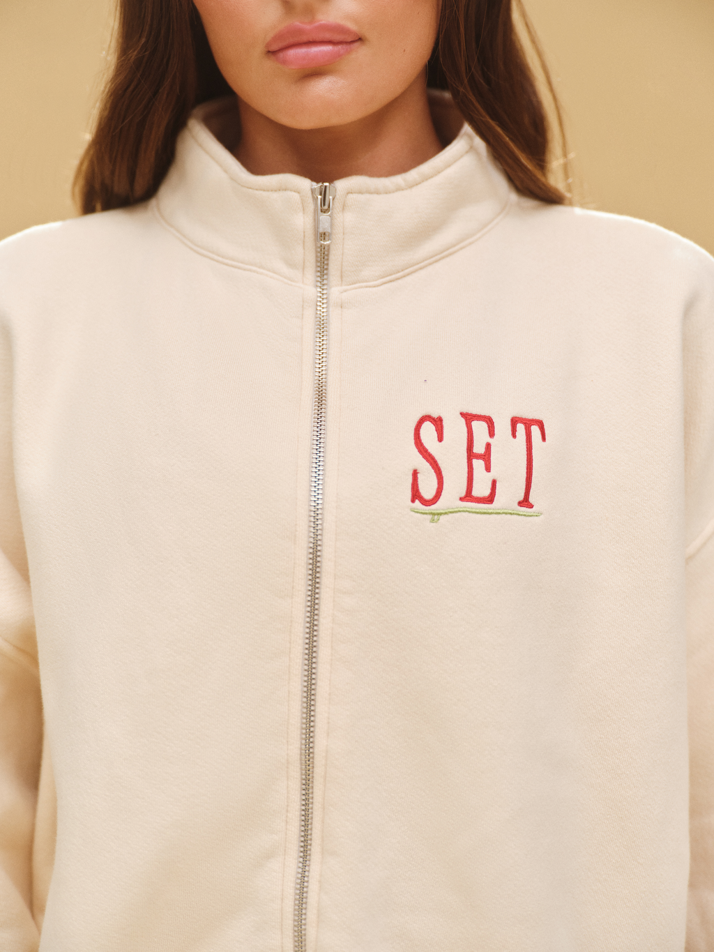 MIDWEIGHT SWEATS STAPLE SET RESORT FUNNEL ZIP - HIBISCUS