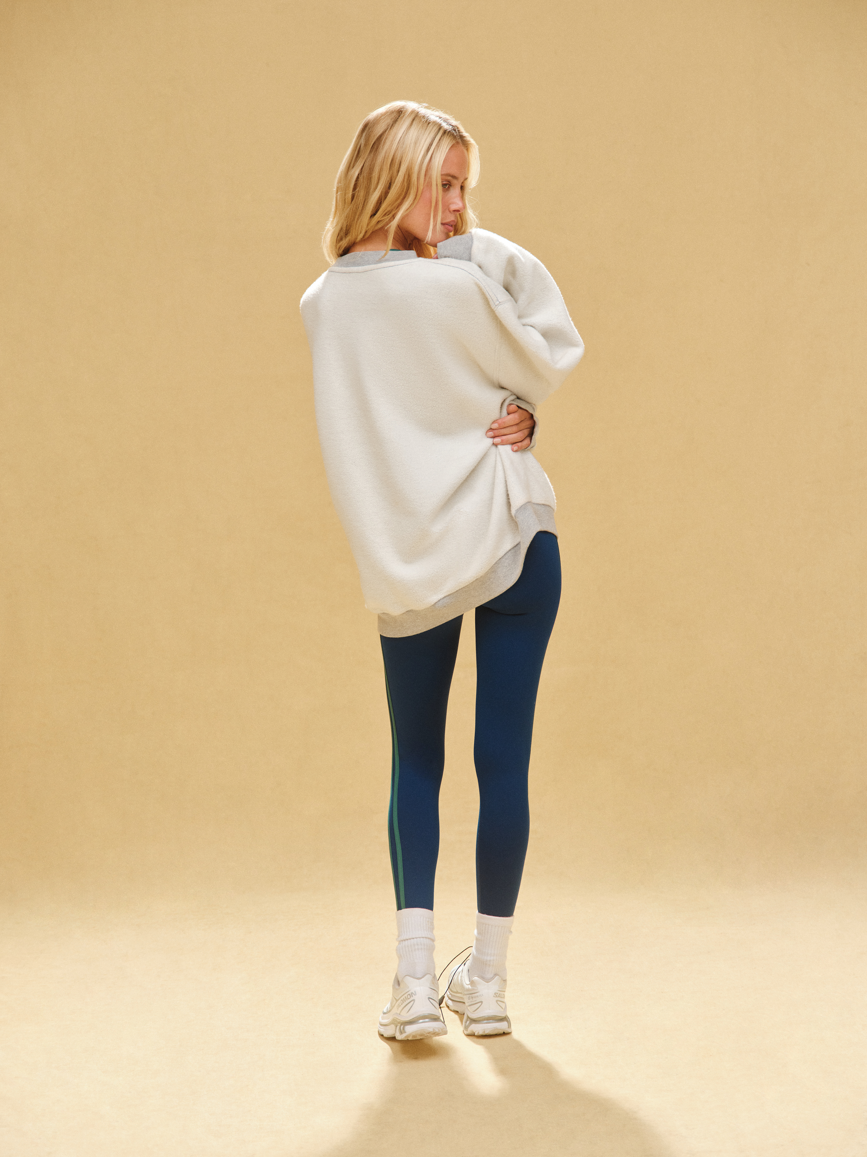 MIDWEIGHT SWEATS STAPLE SET REVERSE PALM CREWNECK - FOG HEATHER GREY