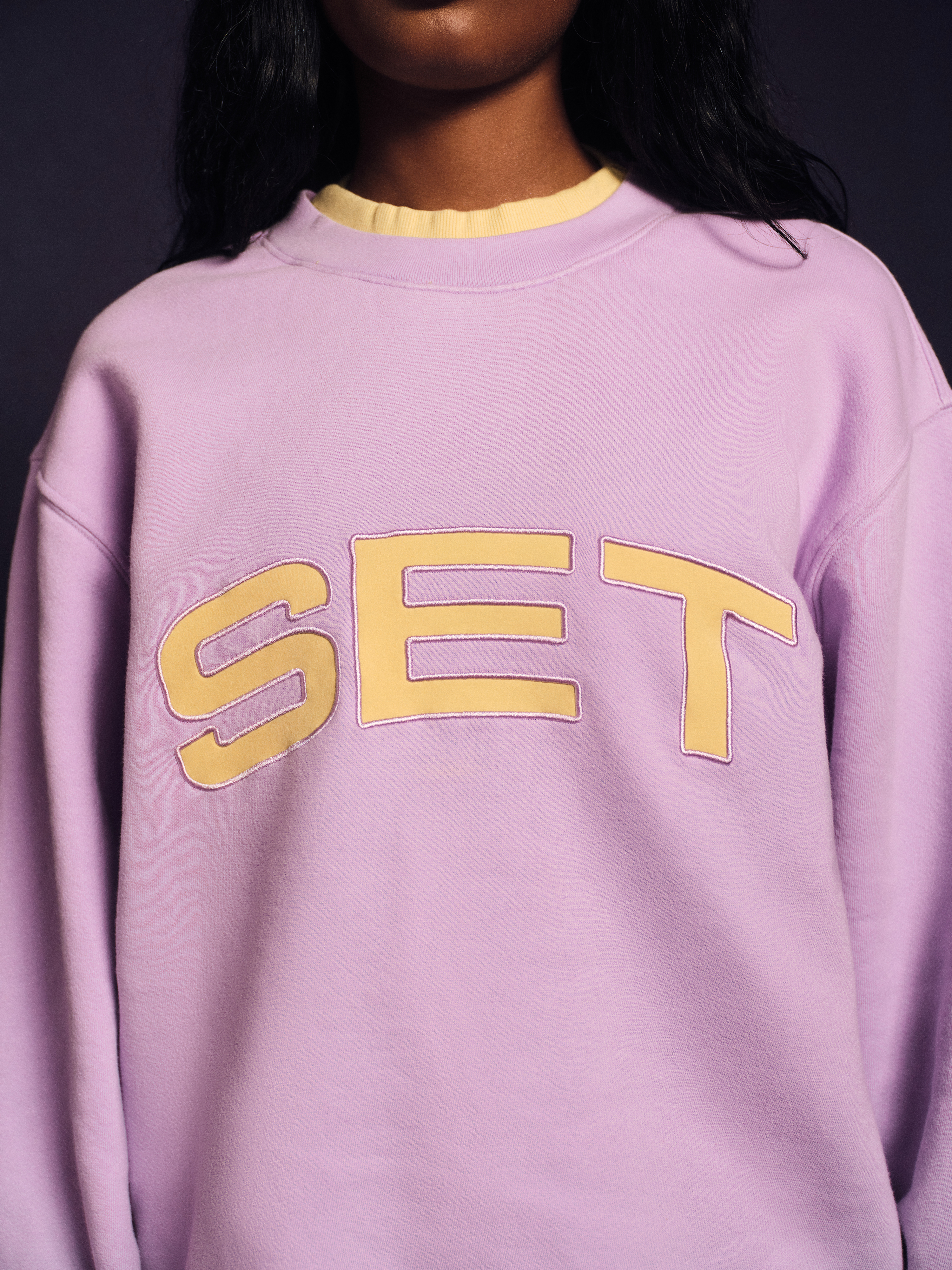 MIDWEIGHT SWEATS STAPLE SET LAYERED CREWNECK - BUTTERCREAM