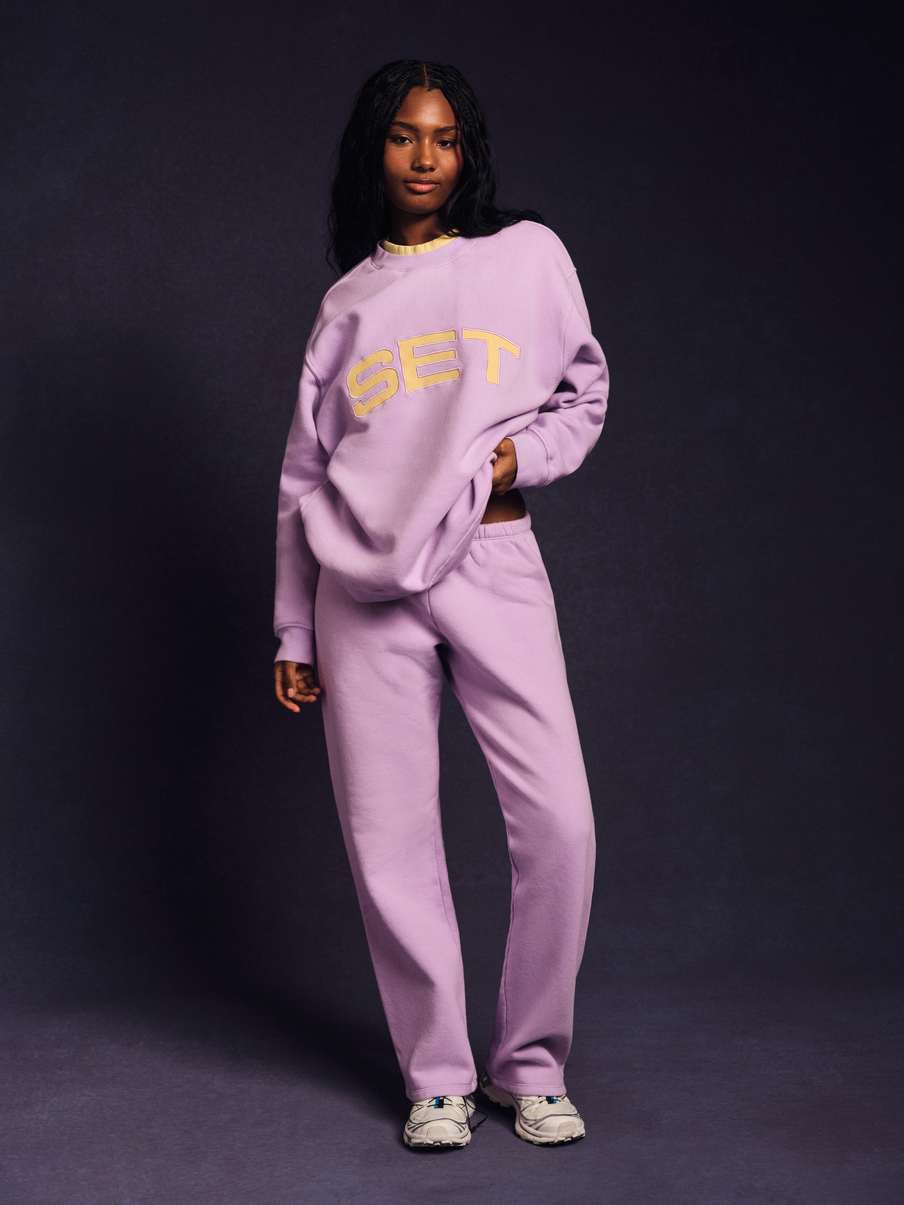 MIDWEIGHT SWEATS STAPLE SET LAYERED CREWNECK - BUTTERCREAM