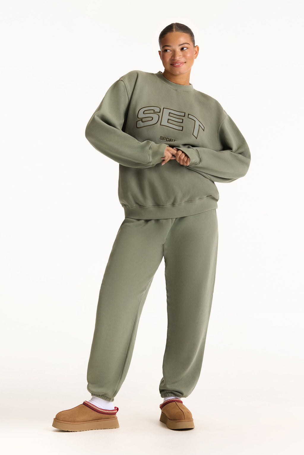MIDWEIGHT SWEATS STAPLE OLD SCHOOL SWEATPANTS - KELP